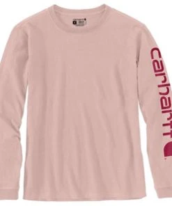 'Carhartt' Women's Workwear Logo Sleeve T-Shirt - Ash Rose