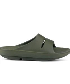 'OOFOS' Unisex OOahh Slide Sandal - Forest Green