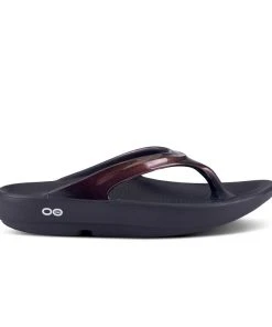 'OOFOS' Women's OOlala Luxe Thong - Cabernet