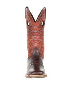 'Durango' Women's 12" Rebel Pro Western Square Toe - Chestnut / Crimson -Carhartt-shop DRD0355 front 1024x1024@2x