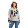 'Ariat' Women's Fire Canyon 1/4 Zip Sweater - Oatmeal Heather -Carhartt-shop F22 WMS WEST 10041672 front 300x300