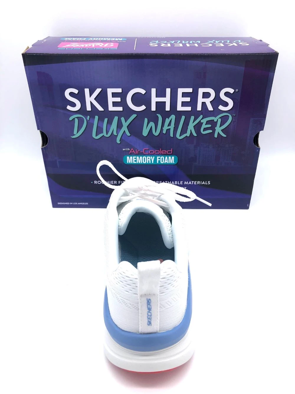 'Skechers' Women's D'Lux Walker-Fresh Finesse - White / Pink / Blue 6 'Skechers' Women's D'Lux Walker-Fresh Finesse - White / Pink / Blue - Image 4