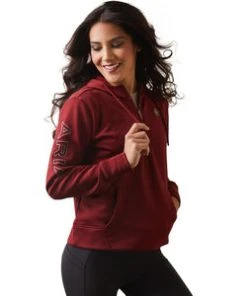 'Ariat' Women's 1/2 Zip Tek Hoodie - Pomegranite