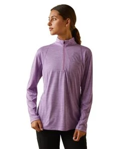'Ariat' Women's Rebar Evolution 1/2 Zip - Paisley Purple